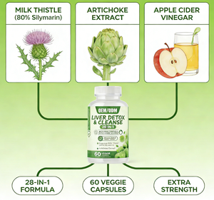 Capsules de soutien hépatique premium 28-en-1 : Formule détox complète au chardon-marie et au vinaigre de cidre de pomme – Complément détoxifiant du fabricant - Product Image 4
