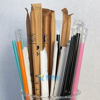 Couleurs personnalisées 6MM pailles jetables en PLA pour fête thé à bulles lisse Boba Smoothie Milkshake