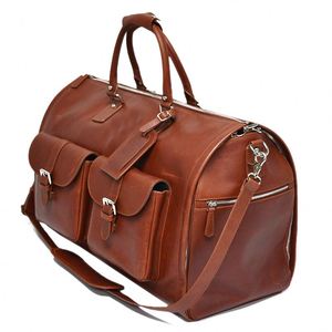 Muestra gratuita de bolsa de viaje multifuncional de lujo personalizada de PU y nailon para guardar ropa, trajes y prendas de vestir. - Product Image 2