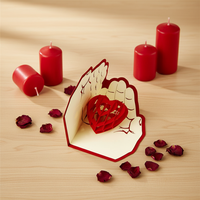 Tarjeta de Felicitación 3D Pop-Up Personalizada para el Día de la Madre, San Valentín, Cumpleaños, Ecológica, Reciclable, Romántica, con Diseño de Palmera y Corazón