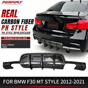 Diffuseur arrière en fibre de carbone véritable style PH pour BMW Série 3 F30 2013-2018, kit carrosserie de mise à niveau automobile Perfiply - Product Image 1
