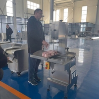 Scie à viande et à os semi-automatique industrielle en acier inoxydable de grande taille, moteur 380V, capacité 800KG pour bœuf, porc, côtes