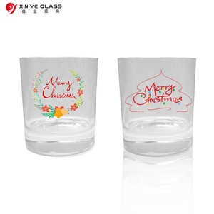 Frascos de vela de vidrio con estampado de árbol de Navidad con logotipo personalizado 2022, 4oz, 8oz, 12oz, suela gruesa vacía con tapa de madera para decoración del hogar - Product Image 3