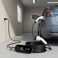 Chargeur EV portable 3,5 kW 16A GB T EVSE avec affichage numérique, prise simple, câble de 5 m, OEM ODM pour usage domestique