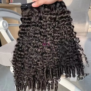 12A capelli birmani grezzi eurasiatici primavera capelli ricci tessuto cuticola allineati fasci di capelli di colore nero - Product Image 2