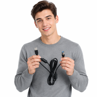 XS9-USB MINS00 Kabel Ekstensi USB 5-Pin Female dengan Jack Pengaman Penerbangan 0.5 1 2 Meter 26AWG Kabel Daya