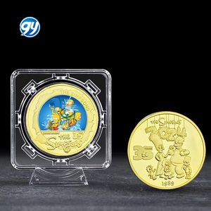 Moneda Conmemorativa <span class=keywords><strong>de</strong></span> Metal <span class=keywords><strong>de</strong></span> <span class=keywords><strong>los</strong></span> <span class=keywords><strong>Simpson</strong></span>, <span class=keywords><strong>Personajes</strong></span> <span class=keywords><strong>de</strong></span> Dibujos Animados, Chapada en Oro <span class=keywords><strong>de</strong></span> 24k - Product Image 2