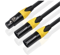 3Pin XLR kabel Female ke 2 Male, 1 Female ke 2 Male XLR Y Splitter Mic kabel Audio