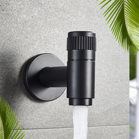 Robinet de Machine à laver mural en acier inoxydable 304, noir, robinet de piscine, jardin, salle de bain extérieure, robinet d'eau