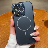 Coque de téléphone magnétique contrastée ultra-fine antichoc avec protection d'objectif intégrale pour iPhone 17 16 Pro Max 15 Pro 16 Plus 14 13