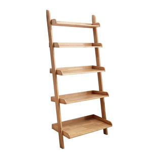 <b>Solid</b> <b>Wood</b> Floor Shelf Trapezoidal Shape Modern Minimalist Multi Layer Storage <b>Bookcase</b> For Bedroom Living Room Flower Stand - Product Image 4