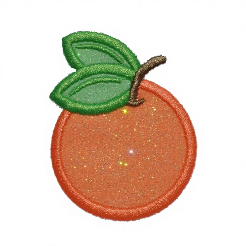 Customized Orange Circular Embroidery Heat stamped