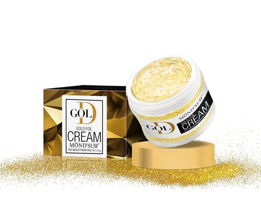 Private Label Anti-Aging-Falten Gesichts frische Schönheit 24 Karat Goldfolie Creme goldene Perle Bleaching-Creme