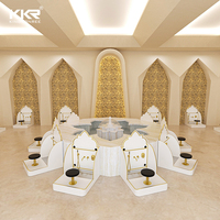 Station d'ablution rectangulaire en surface solide mate pour mosquée, lavabo multi-utilisateurs pour le lavage des pieds, facile à nettoyer, design moderne, usage commercial