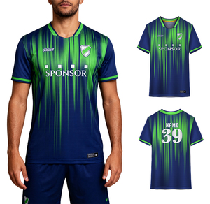 Uniforme de Fútbol Personalizado con Impresión por Transferencia de Calor de Alta Calidad, Personaliza Tu Número, Secado Rápido, Transpirable, Corte Automatizado - Product Image 1