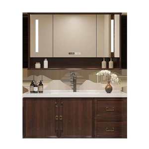 Modern <b>Wall</b>-Mounted MDF Eco-Friendly Bathroom Vanity Set Ceramic Basin LED Smart <b>Mirror</b> Storage Cabinet Water Resistant Easy - Product Image 1
