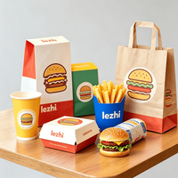 Cajas de Cartón Kraft para Hamburguesas y Papas Fritas de McDonald's, Impresión Personalizada, para Comida Rápida para Llevar, Venta al Por Mayor