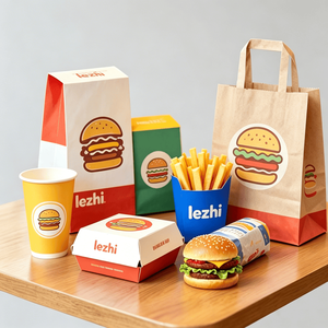 Cajas de Cartón Kraft para Hamburguesas y Papas Fritas de McDonald's, Impresión Personalizada, para Comida Rápida para Llevar, Venta al Por Mayor - Product Image 1