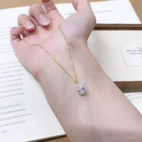 Collane con Pendente a Goccia Minimalista in Oro 18K con Diamanti Coltivati in Laboratorio, Collane Delicate alla Moda, Gioielli con Ciondoli a Catena di Diamanti da Donna