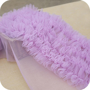 Dentelle en organza <span class=keywords><strong>3D</strong></span> cryptée, nouvelle, en gros, avec bordure plissée et maille ondulée pour robe Lolita, accessoires vestimentaires et décoration - Product Image 4