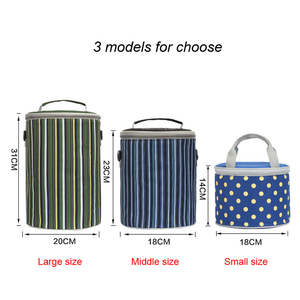 Wholesale Custom Cylindrical Oxford Waterproof <strong>Bottle</strong> <strong>Cooler</strong> <strong>Bag</strong> Aluminum Foil Insulated Food Fruit Lunch <strong>Bag</strong> With Strap - Product Image 2