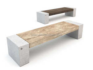 <strong>Gardening</strong> Wood Grain <strong>Bench</strong> <strong>Concrete</strong> Patio <strong>Benches</strong> for Public Park - Product Image 2