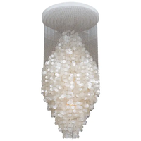 Villa personnalisée grands luminaires or Chrome base en métal coquillage lustre plafonnier coquille suspension lampe