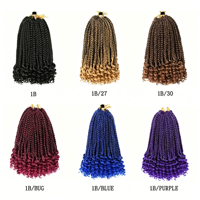 Perruque tressée à trois brins avec sous-tressage, style déesse bohème, tresses carrées, pointes bouclées, extensions de cheveux en soie synthétique au crochet
