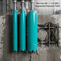 Foret diamanté segmenté à filetage UNC 68 mm (1-1/4 po) pour le perçage de béton armé, de granit et d'asphalte
