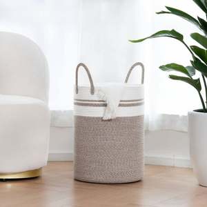 ตะกร้าใส่ผ้าขนาดใหญ่ 75 ลิตร ทำจากหญ้าทะเลจากเวียดนาม พร้อมช่องเก็บของอเนกประสงค์ <span class=keywords><strong>1</strong></span> ชิ้น ผ้าแคนวาส ของเล่น ตะกร้าลวดไทย พร้อมซับในผ้าฝ้าย - Product Image 6