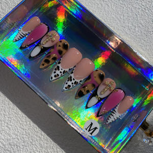 Oferta Especial: 10 Uñas Postizas Acrílicas Reutilizables con Diseño <span class=keywords><strong>de</strong></span> Pato, Hechas a Mano, <span class=keywords><strong>para</strong></span> Niños, Modelo Cuadrado con Patrón Artificial - Product Image 5