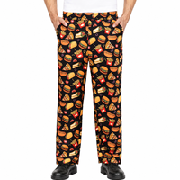 Pantalones de Chef Profesionales con Estampado Personalizado, Pantalones de Trabajo para Cocina de Restaurante, Transpirables, con Cintura Elástica, Uniforme para Servicio de Alimentos