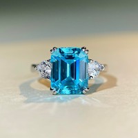 Bague de haute joaillerie pour femmes européennes et américaines, en argent sterling S925, avec diamant rose, vente chaude sur eBay, bijoux pour doigts