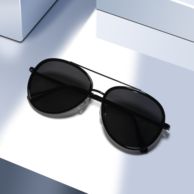 2025 Fashionable Double Dridge Luxury Design Metal Frame Glasses Logo Customized Brand UV400 Sunglasses