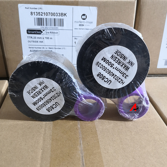 Wax Resin 33/55/130mm ABLE Printing Ink Ribbon Thermal Transfer Overprinter Ribbon for Markem Linx Sevema Domino
