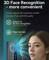 Serrure de porte intelligente avec reconnaissance faciale 3D, caméra WiFi Tuya, empreinte digitale, Cerradura Inteligente, maison, bureau