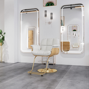 Sillón de Barbería Moderno de Cuero con Elevación Hidráulica, Altura de Asiento Ajustable, Diseño Duradero para Uso Comercial - Product Image 1