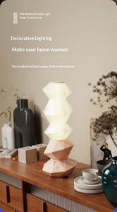 Lampe de <span class=keywords><strong>table</strong></span> populaire sur Internet pour chambre et bureau, avec haut-parleur intégré, USB, contrôle vocal, baguette magique, lumière tactile rotative - Product Image 5