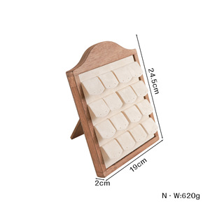 Elegante Espositore Verticale per Orecchini in Legno Massello Color Noce per Gioiellerie - Product Image 6