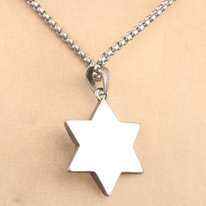 Stainless Steel Six Pointed <b>Star</b> Pendant Unisex Necklace Geometric <b>Design</b> Punk Retro Style Windmill Pattern 231035 - Product Image 2