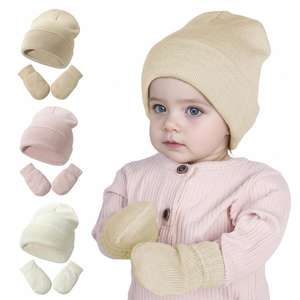Ensemble bonnet et gants tricotés sur mesure pour bébé, chauds, pour filles et garçons, enfants, tout-petits, hiver - Product Image 2