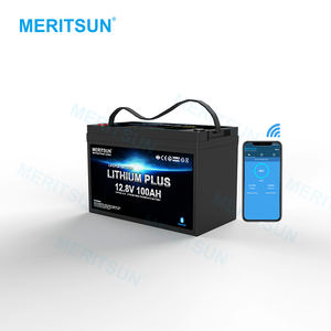 MERITSUN Li-ion Lifepo4バッテリーパック12v200ahLifepo4バッテリースマートBMS付きリン酸鉄リチウムバッテリー - Product Image 1