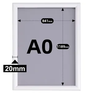 CYDISPLAY 20mm vertical A0 snap quadro alumínio borda frontal carregamento cartaz quadros para banheiro publicidade quadros