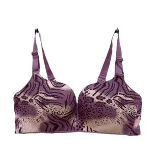 Professional Supplier Smoothing Bras Fashionable Tabby Purple Wireless Bra Push Up Seamless Bra