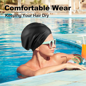 Femmes nageant cheveux longs Oversize 120 grammes Large Silicone Swim Caps - Product Image 5