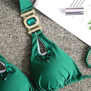 2020 Venta caliente de las mujeres de cristal de joyería de diamante Bikini vendaje de dos piezas traje de baño Bikini - Product Image 4