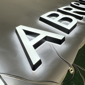 Rắn Acrylic <span class=keywords><strong>LED</strong></span> Dải Chiếu Sáng Kích Thước Tùy Chỉnh Neon Ánh Sáng Dấu Hiệu Thép Không Gỉ Biến Áp Cho Xe Công Ty Quảng Cáo - Product Image 1