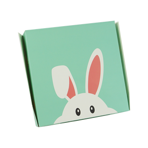 Boîte cadeau personnalisée en papier d'art gaufré bleu pour bonbons, biscuits et confiseries, avec fenêtre 16 trous, pour annonce de naissance et festival de Pâques - Product Image 4