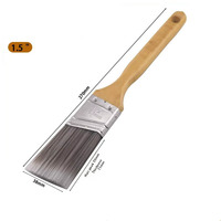 Pinceau plat industriel de 1,5 pouce avec manche en bois de peuplier et filament en PET pour le bricolage