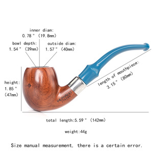 MUXIANG Wood Tobacco Pipe Bent Type 9mm Tenon Joint With Acrylic Mouthpiece For Smoking - Product Image 4